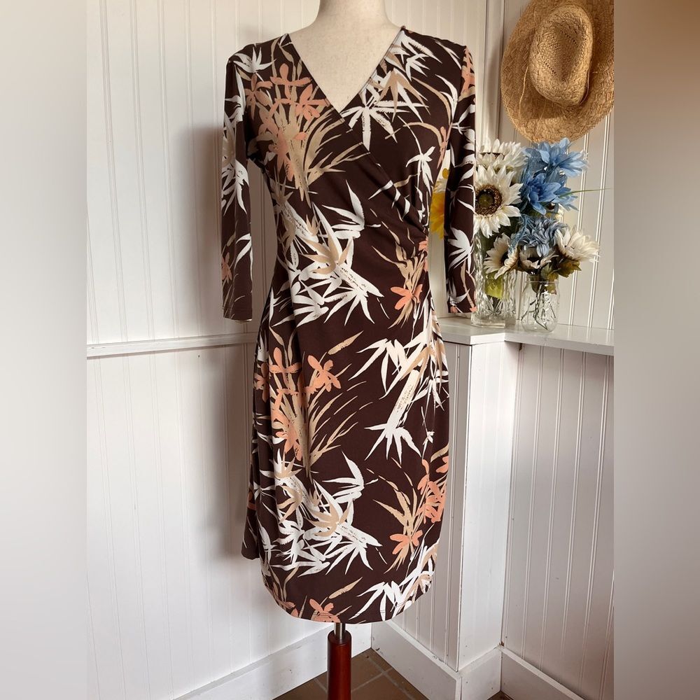 Multicolored Side-Ruched Dress  Size Small